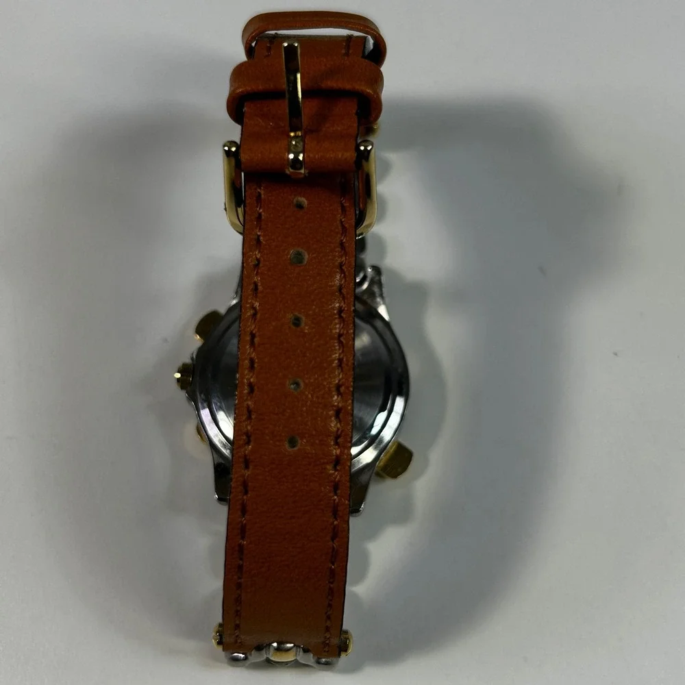Anne‎ Klein II Vintage Watch Set Two Tone Leather Strap 4 Interchangeable Bezels